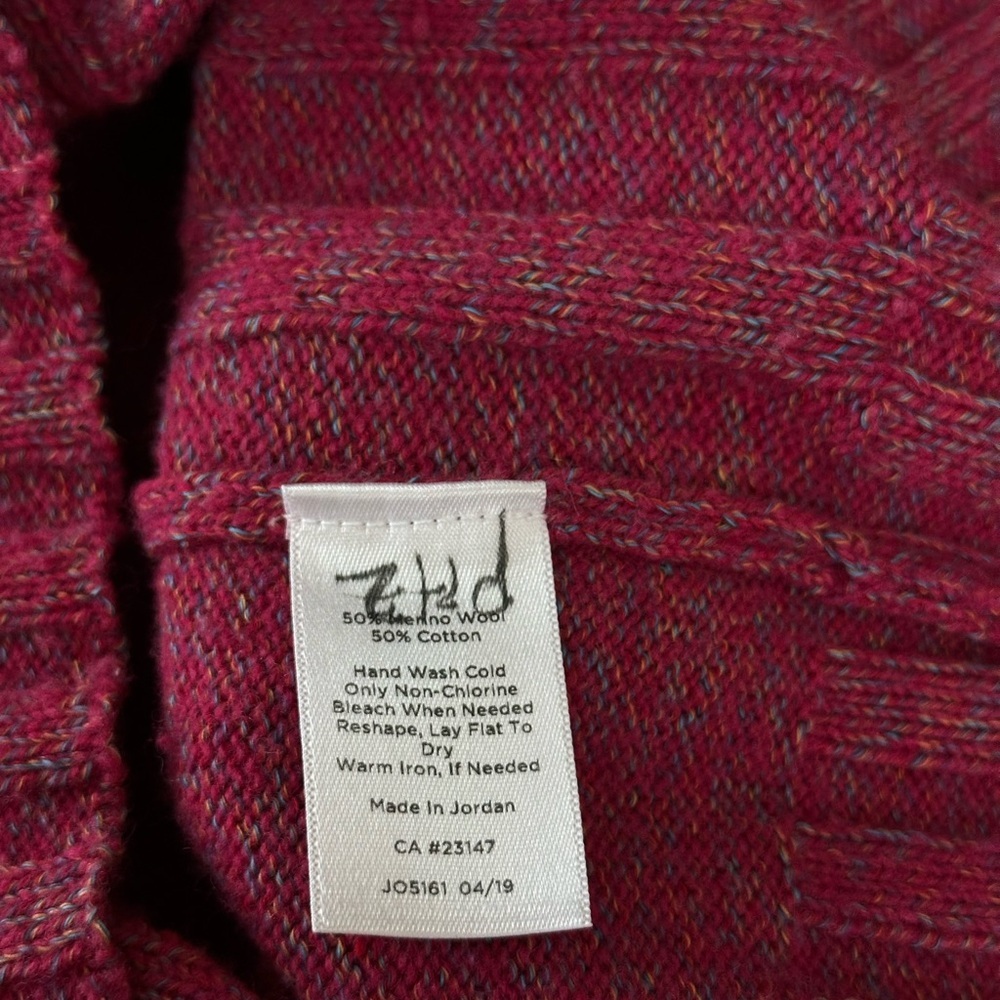 Talbots Marled Cowlneck Sweater Dark Pink Women’s Size PL Wool Cotton - Picture 5 of 5